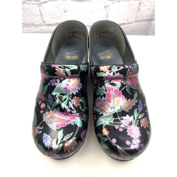 Dansko Paisley Floral Clogs Slip On Shoes Ladies 40 Nurse Professional Medical - Picture 2 of 13